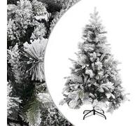 vidaXL Sapin de Noël à Flocons de Neige et Pommes de Pin Arbre de Noël Artificiel Décoration de Noël Ornement de Noël Jardin Patio 150 cm PVC/PE Vert G