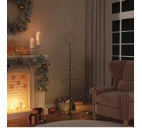 vidaXL Sapin de Noël à LED 100 LED blanc chaud 150 cm, décoration de Noël, lumière LED, lumière de Noël extérieure, cône de 4019498