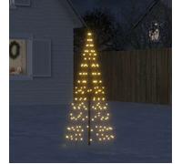 vidaXL Sapin de Noël sur mât de drapeau 200 LED blanc 180 cm