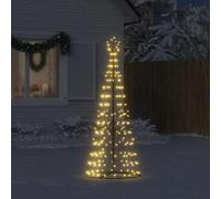 vidaXL Sapin de Noël à LED 200 LED Blanc Chaud 180 cm, Lumière de Noël, Intérieur et Extérieur