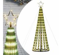 vidaXL Sapin de Noël 275 LED 180 cm blanc chaud – éclairage extérieur