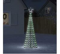 vidaXL Sapin de Noël à LED 275 LED blanc froid 180 cm, décoration de Noël, lumière LED, lumière de Noël extérieure, cône de 358065