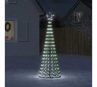 vidaXL Arbre de Noël lumineux conique 275 LED blanc froid 180 cm, décoration de Noël, lumière LED, cône de Noël, lumière de Noël 358065 Blanc G