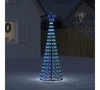 vidaXL Sapin de Noël à LED 275 LED bleu 180 cm, décoration de Noël, lumière LED, lumière de Noël extérieure, cône de Noël, 358066 Bleu G