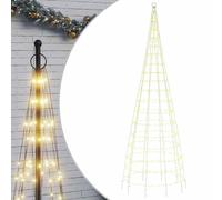 vidaXL Sapin de Noël sur mât de drapeau 550 LED 300 cm Blanc