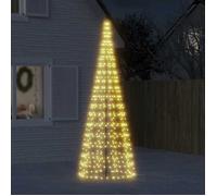 vidaXL Sapin de Noël sur mât de drapeau 550 LED 300 cm Blanc