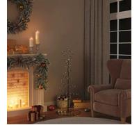 Sapin de Noël à LED 120 LED blanc chaud 180 cm cascade arbre jardin vidaXL