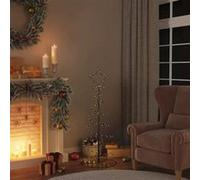 vidaXL Sapin de Noël à LED 4019497 – 120 cm, 80 LED blanc chaud, extérieur – Blanc