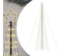 vidaXL Sapin de Noël à LED 1534 LED – 500 cm, blanc chaud, avec piquets