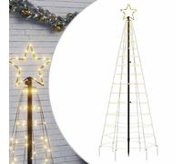 vidaXL Sapin de Noël à LED avec piquets 220 LED blanc chaud 180 cm, décoration de Noël, lumière LED, lumière de Noël 358100