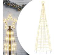 vidaXL Sapin de Noël à LED avec piquets 570 LED blanc chaud 300 cm, décoration de Noël, lumière LED, lumière de Noël 358104