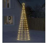 vidaXL Sapin de Noël à LED avec piquets 570 LED blanc chaud 300 cm, décoration de Noël, lumière LED, lumière de Noël 358104