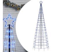 vidaXL Arbre de Noël Lumineux avec Pointes 570 LED Bleu, Sapin de Noël avec Piquet de Sol, Décoration de Vacances, Ornement 358107
