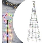 Sapin de Noël à LED avec piquets 220 LED blanc chaud 180 cm arbre jardin vidaXL