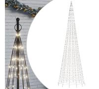 vidaXL Arbre de Noël lumineux sur mât de drapeau 1534 LED blanc 500 cm