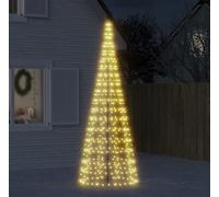 vidaXL Sapin de Noël à LED pour mât de drapeau 550 LED blanc chaud 300 cm