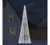 vidaXL Sapin de Noël à LED sur mât de drapeau 1534 LED blanc 500 cm