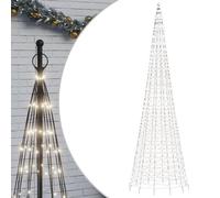 vidaXL Arbre de Noël lumineux sur mât de drapeau 1534 LED blanc 500 cm