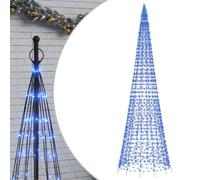vidaXL Arbre de Noël lumineux sur mât de drapeau 1534 LED bleu 500 cm