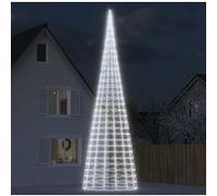 vidaXL Arbre de Noël lumineux sur mât de drapeau 3000 LED blanc 800 cm