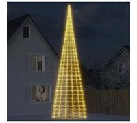 Sapin de Noël à LED sur mât de drapeau 200 LED blanc 180 cm arbre jardin vidaXL