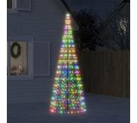 vidaXL Arbre de Noël lumineux sur mât de drapeau 550 LED coloré 300 cm