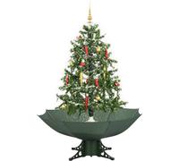 vidaXL Sapin de Noël à neige avec pied de parasol Vert 140 cm