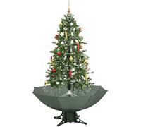vidaXL Sapin de Noël à neige avec pied de parasol Vert 170 cm