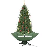 vidaXL Sapin de Noël à neige avec pied de parasol Vert 190 cm