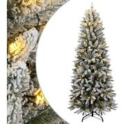 vidaXL Sapin de Noël artificiel 150 LED et neige floquée 150 cm