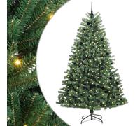 vidaXL Sapin de Noël Artificiel à Branches Articulées Vert 240 cm, Sapin de Noël Moderne, en cône, Durable, pour la déco des fêtes, éclairage Chaud, Affichage intérieur