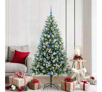 vidaXL Sapin de Noël artificiel à charnière avec neige en flocons