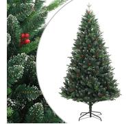 vidaXL Sapin de Noël artificiel à charnières avec baies rouges 180 cm 356733