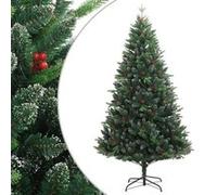 Sapin de Noël artificiel à charnières avec baies rouges 180 cm 356733