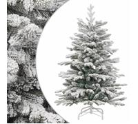 vidaXL Sapin de Noël artificiel à charnières 150 cm avec neige floquée Blanc G