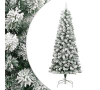 Sapin de Noël Artificiel à Charnières avec Neige Floquée, Arbre de Noël avec Support, Décoration de Fête Vacance Maison Intérieur, 180 cm