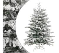 vidaXL Sapin de Noël Artificiel à Charnières avec Neige Floquée, Arbre de Noël avec Support, Décoration de Fête Vacance Maison Intérieur, 180 cm