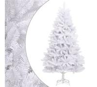 Sapin de Noël artificiel à charnières avec support blanc 210 cm, arbre de Noël, arbre de Noël artificiel, ornement de Noël, décoration de Noël