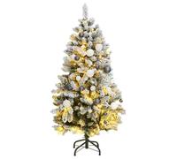 vidaXL Sapin de Noël Artificiel Articulé 150 LED et Boules, Arbre de Noël avec Lumières, Décoration de Fête Vacance 3210106