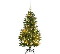 vidaXL Sapin de Noël artificiel articulé 150 LED et boules 150 cm