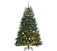 vidaXL Sapin de Noël artificiel articulé 300 LED et boules 180 cm vert G