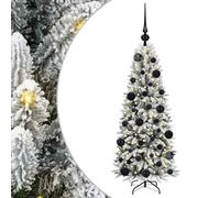 vidaXL Sapin de Noël Artificiel avec 150 LED avec Support Blanc 120 cm, Sapins Modernes, déco Cone pour Les fêtes, lumières LED Flexibles, alimenté par USB, décor Festif intérieur