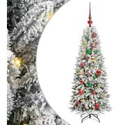 vidaXL Sapin de Noël Artificiel avec 150 LED avec Support Blanc 120 cm, Sapins Modernes, déco Cone pour Les fêtes, lumières LED Flexibles, alimenté par USB, décor Festif intérieur
