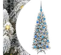 vidaXL Sapin de Noël Artificiel avec 150 LED avec Support Blanc 120 cm, Sapins Modernes, déco Cone pour Les fêtes, lumières LED Flexibles, alimenté par USB, décor Festif intérieur