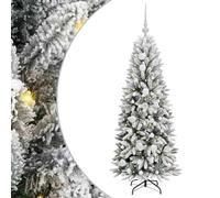 vidaXL Sapin de Noël Artificiel avec 150 LED avec Support Blanc 120 cm, Sapins Modernes, déco Cone pour Les fêtes, lumières LED Flexibles, alimenté par USB, décor Festif intérieur