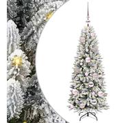 vidaXL Sapin de Noël Artificiel avec 150 LED avec Support Blanc 120 cm, Sapins Modernes, déco Cone pour Les fêtes, lumières LED Flexibles, alimenté par USB, décor Festif intérieur