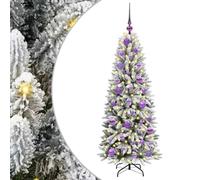 vidaXL Sapin de Noël Artificiel avec 150 LED avec Support Blanc 120 cm, Sapins Modernes, déco Cone pour Les fêtes, lumières LED Flexibles, alimenté par USB, décor Festif intérieur