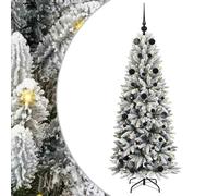 vidaXL Sapin de Noël Artificiel avec 150 LED avec Support Blanc 150 cm, Sapins Modernes, déco Cone pour Les fêtes, lumières LED Flexibles, alimenté par USB, décor Festif intérieur