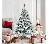 vidaXL Sapin de Noël artificiel avec 150 LED Blanc 150 cm PE et PVC Salon Décoration moderne en cône ornement de Noël 3397602
