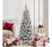 vidaXL Sapin de Noël artificiel avec 150 LED avec support Blanc 150 cm, Sapins modernes, déco cone pour les fêtes, lumières 3396041